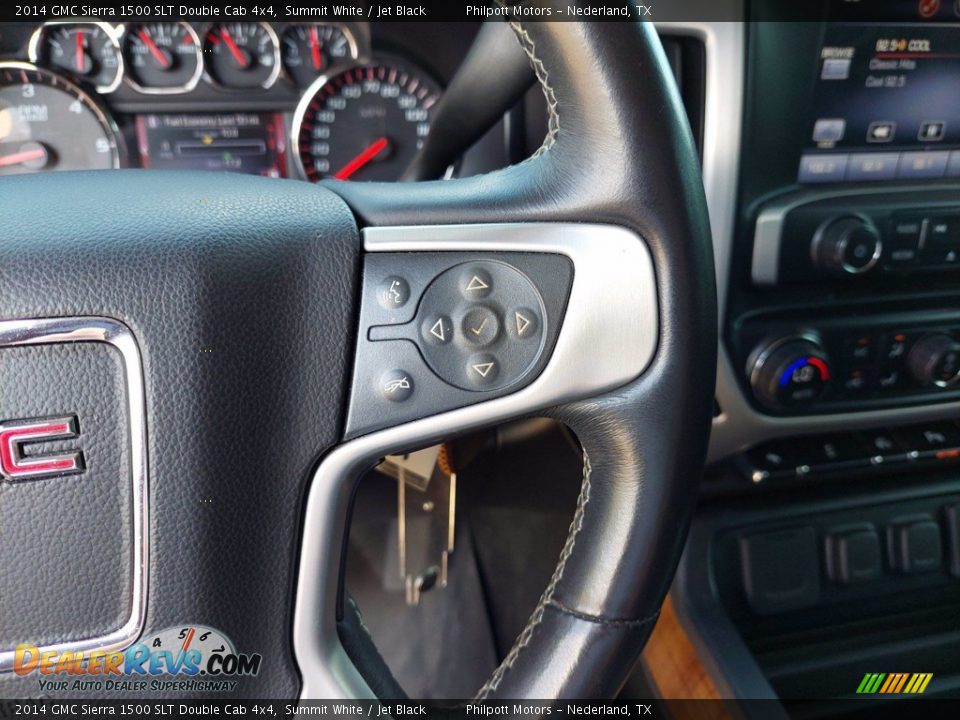 2014 GMC Sierra 1500 SLT Double Cab 4x4 Summit White / Jet Black Photo #17