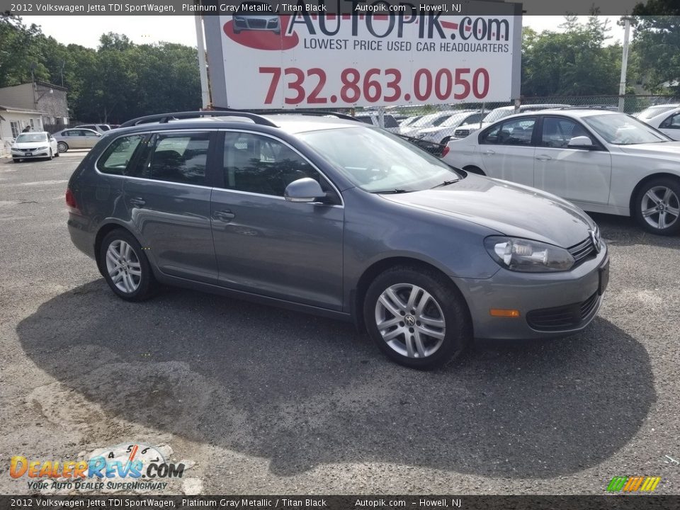 2012 Volkswagen Jetta TDI SportWagen Platinum Gray Metallic / Titan Black Photo #1