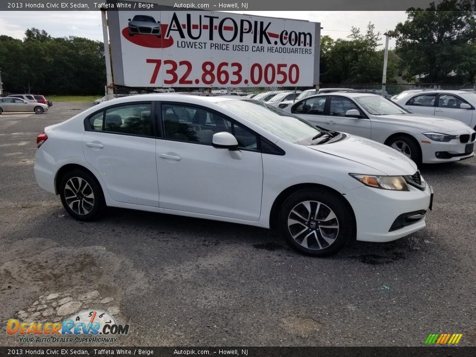 2013 Honda Civic EX Sedan Taffeta White / Beige Photo #2