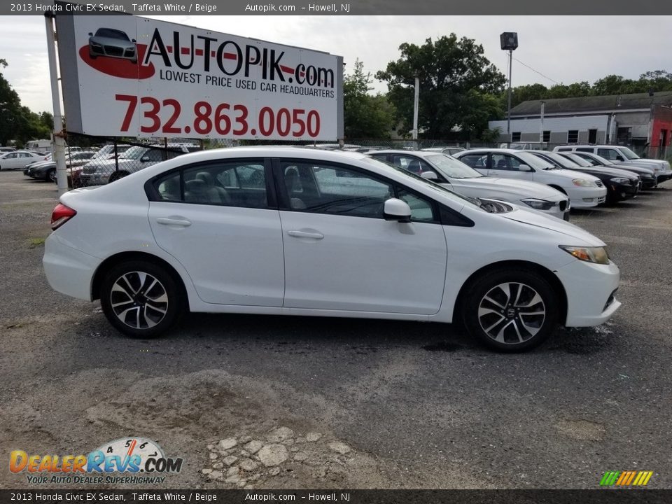 2013 Honda Civic EX Sedan Taffeta White / Beige Photo #3