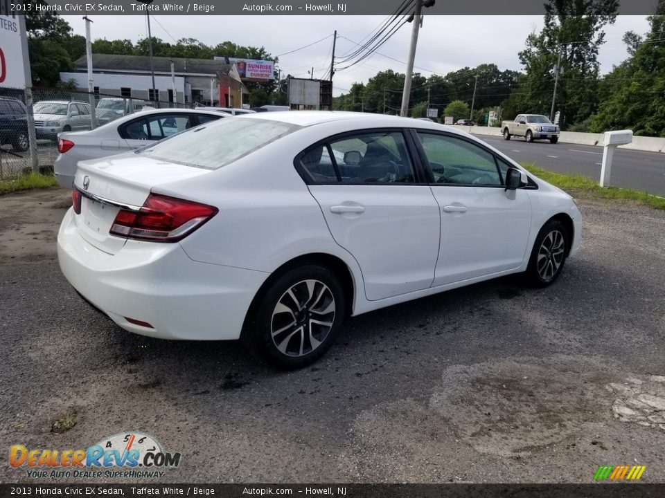 2013 Honda Civic EX Sedan Taffeta White / Beige Photo #4