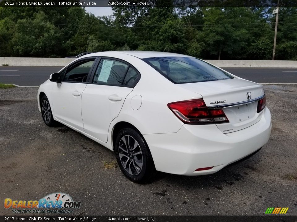 2013 Honda Civic EX Sedan Taffeta White / Beige Photo #6