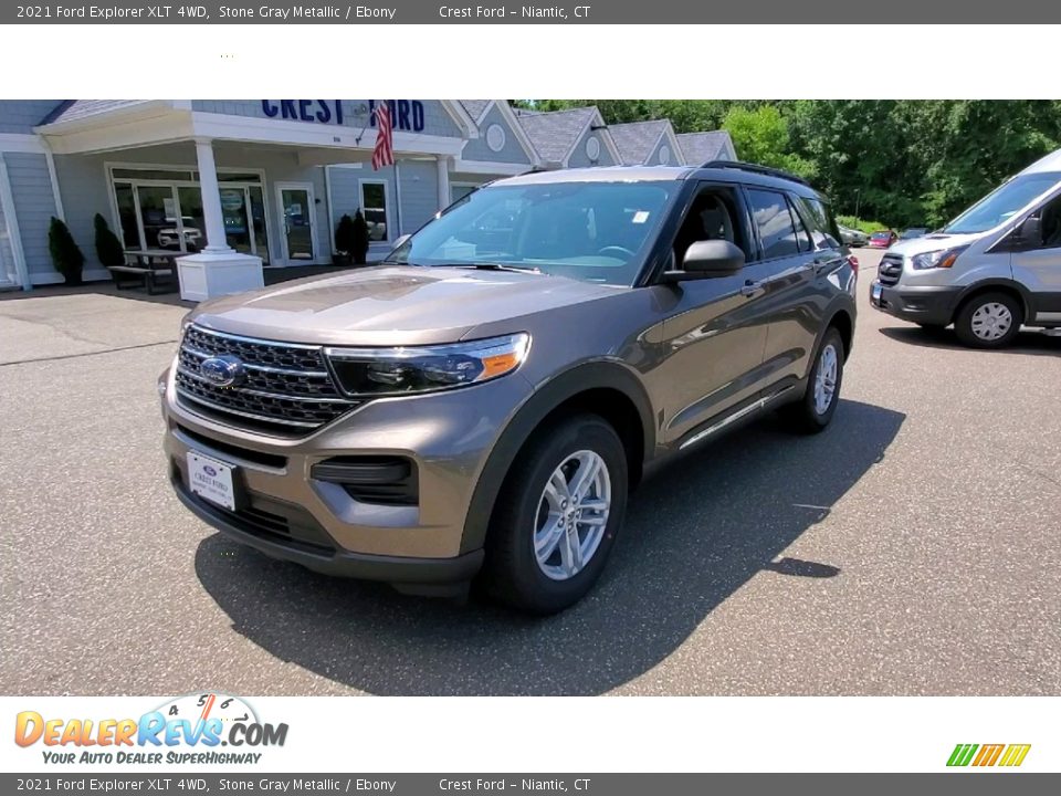 2021 Ford Explorer XLT 4WD Stone Gray Metallic / Ebony Photo #3