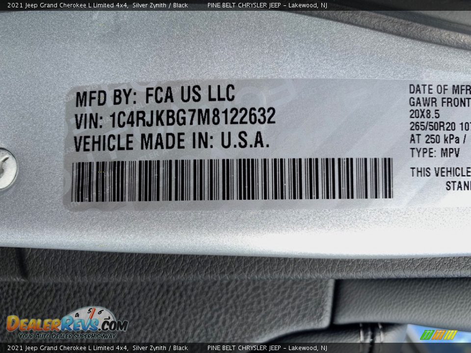 2021 Jeep Grand Cherokee L Limited 4x4 Silver Zynith / Black Photo #14