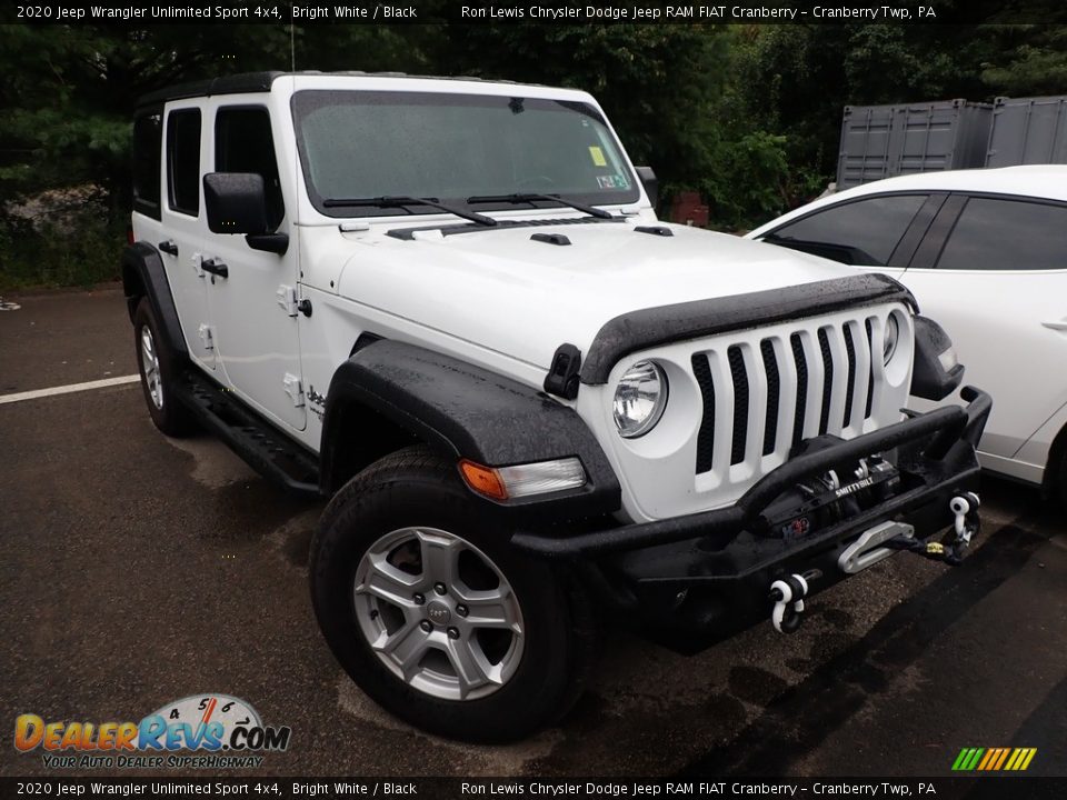 2020 Jeep Wrangler Unlimited Sport 4x4 Bright White / Black Photo #2