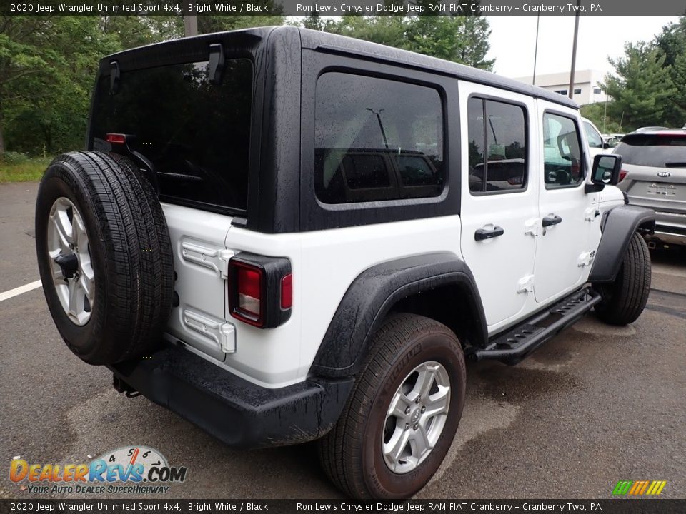 2020 Jeep Wrangler Unlimited Sport 4x4 Bright White / Black Photo #3