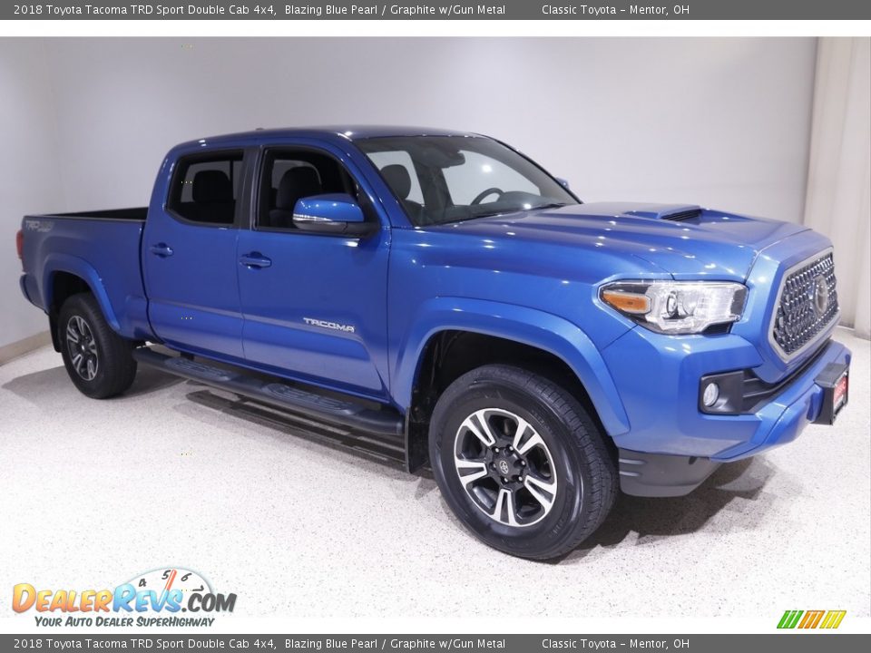 2018 Toyota Tacoma TRD Sport Double Cab 4x4 Blazing Blue Pearl / Graphite w/Gun Metal Photo #1