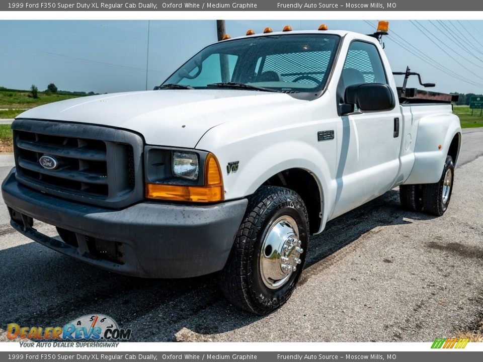 1999 Ford F350 Super Duty XL Regular Cab Dually Oxford White / Medium Graphite Photo #8