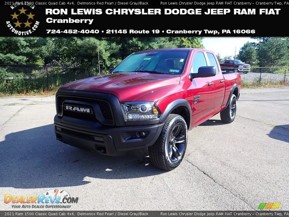 2021 Ram 1500 Classic Quad Cab 4x4 Delmonico Red Pearl / Diesel Gray/Black Photo #1