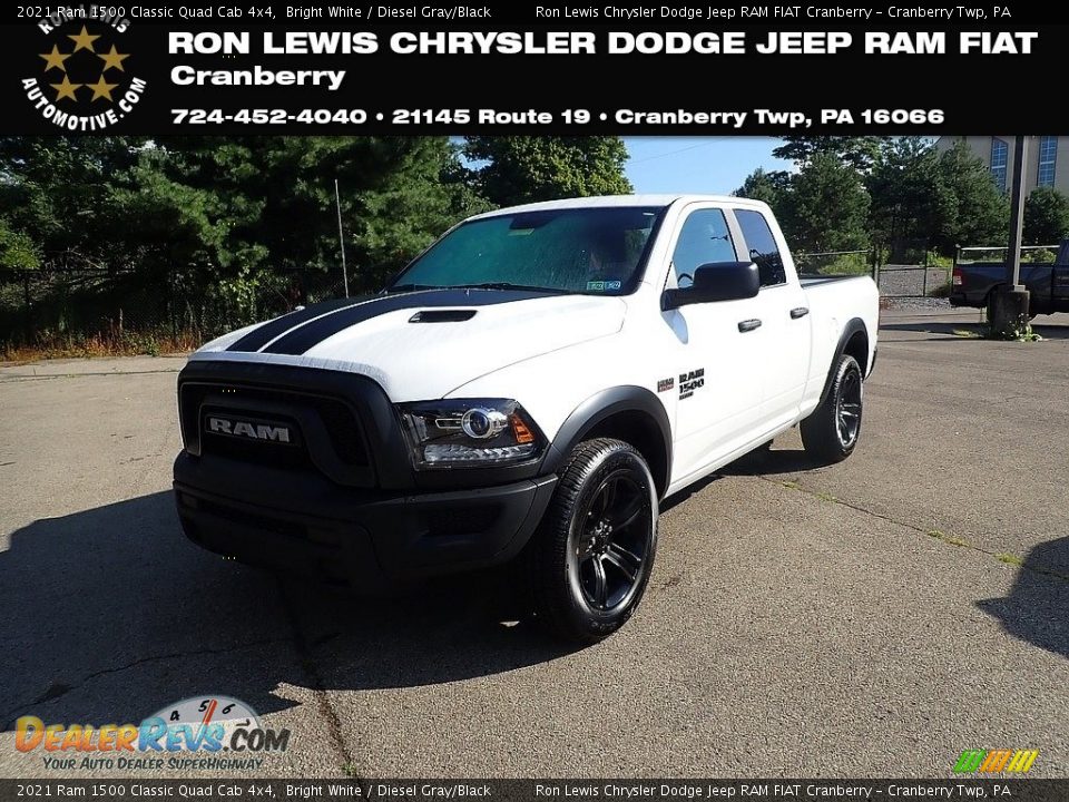 2021 Ram 1500 Classic Quad Cab 4x4 Bright White / Diesel Gray/Black Photo #1