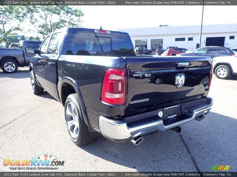 2021 Ram 1500 Laramie Crew Cab 4x4 Diamond Black Crystal Pearl / Black Photo #3