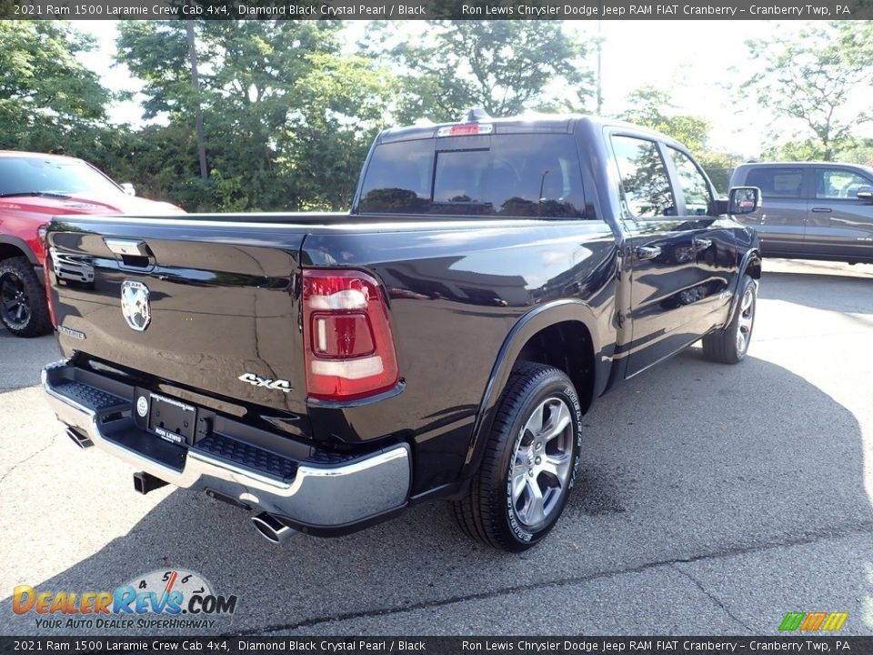 2021 Ram 1500 Laramie Crew Cab 4x4 Diamond Black Crystal Pearl / Black Photo #5