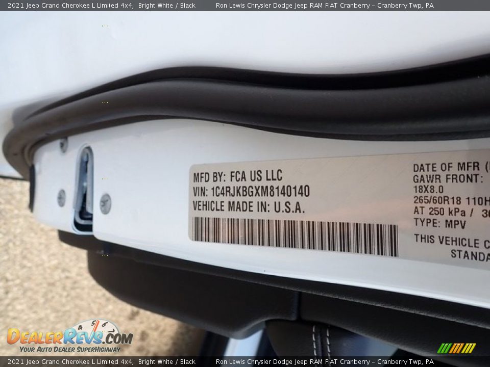 2021 Jeep Grand Cherokee L Limited 4x4 Bright White / Black Photo #17