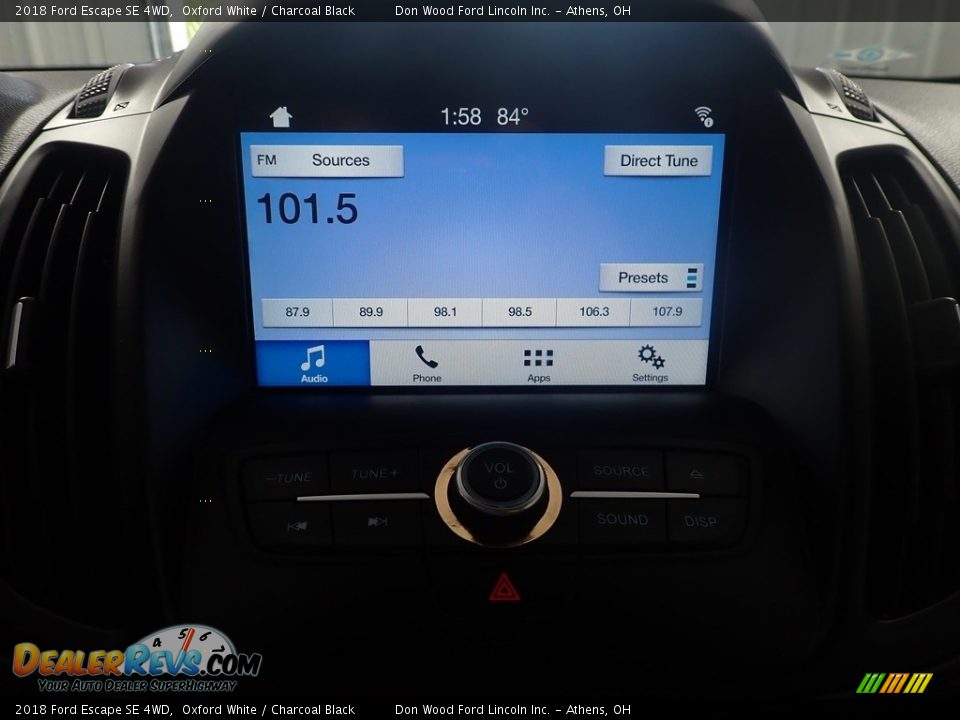 2018 Ford Escape SE 4WD Oxford White / Charcoal Black Photo #26