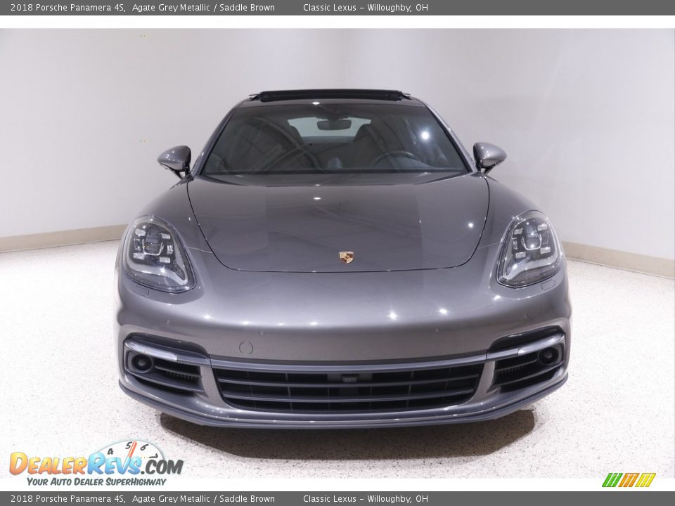 2018 Porsche Panamera 4S Agate Grey Metallic / Saddle Brown Photo #2