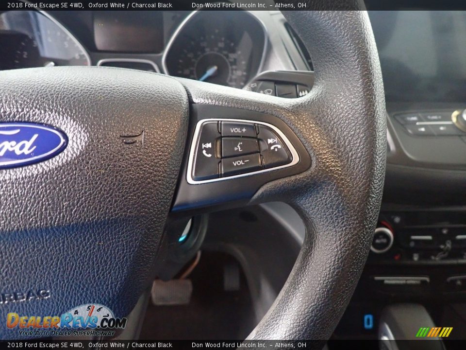 2018 Ford Escape SE 4WD Oxford White / Charcoal Black Photo #30