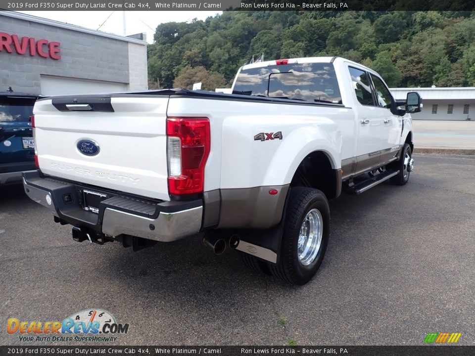 2019 Ford F350 Super Duty Lariat Crew Cab 4x4 White Platinum / Camel Photo #2