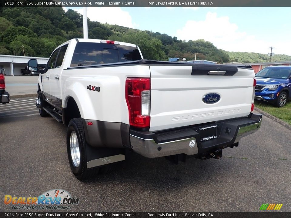 2019 Ford F350 Super Duty Lariat Crew Cab 4x4 White Platinum / Camel Photo #6