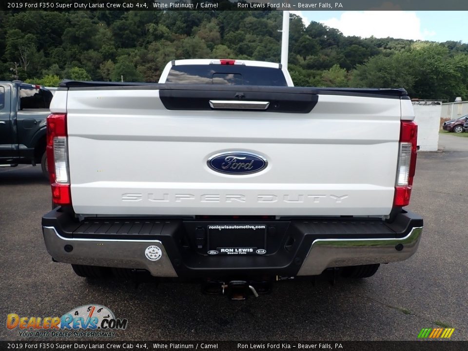 2019 Ford F350 Super Duty Lariat Crew Cab 4x4 White Platinum / Camel Photo #7