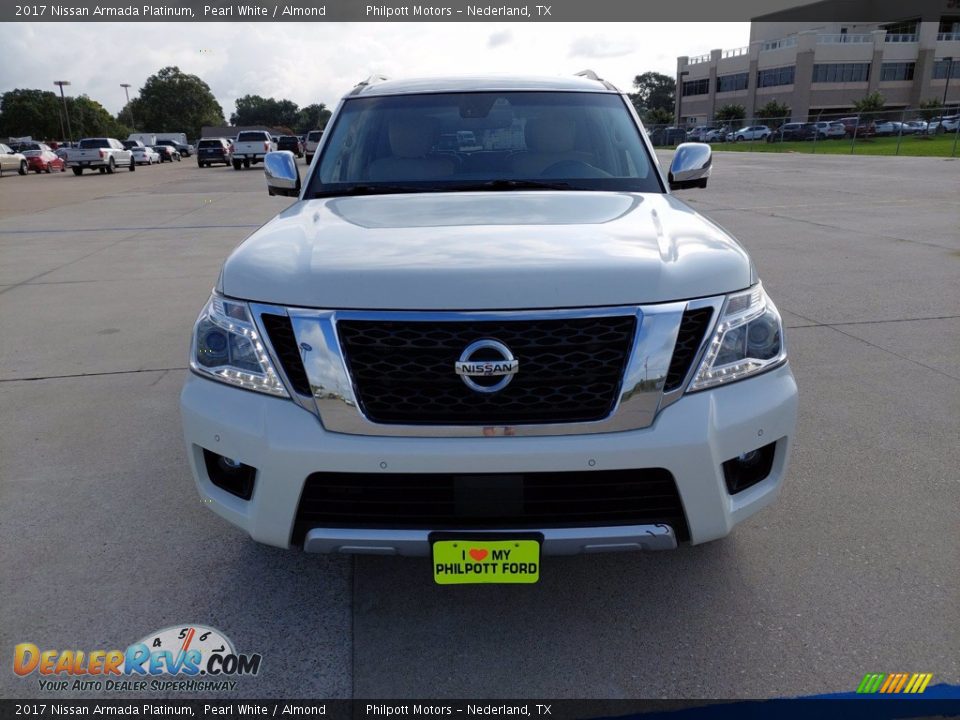 2017 Nissan Armada Platinum Pearl White / Almond Photo #2