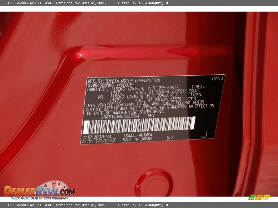 2013 Toyota RAV4 XLE AWD Barcelona Red Metallic / Black Photo #19