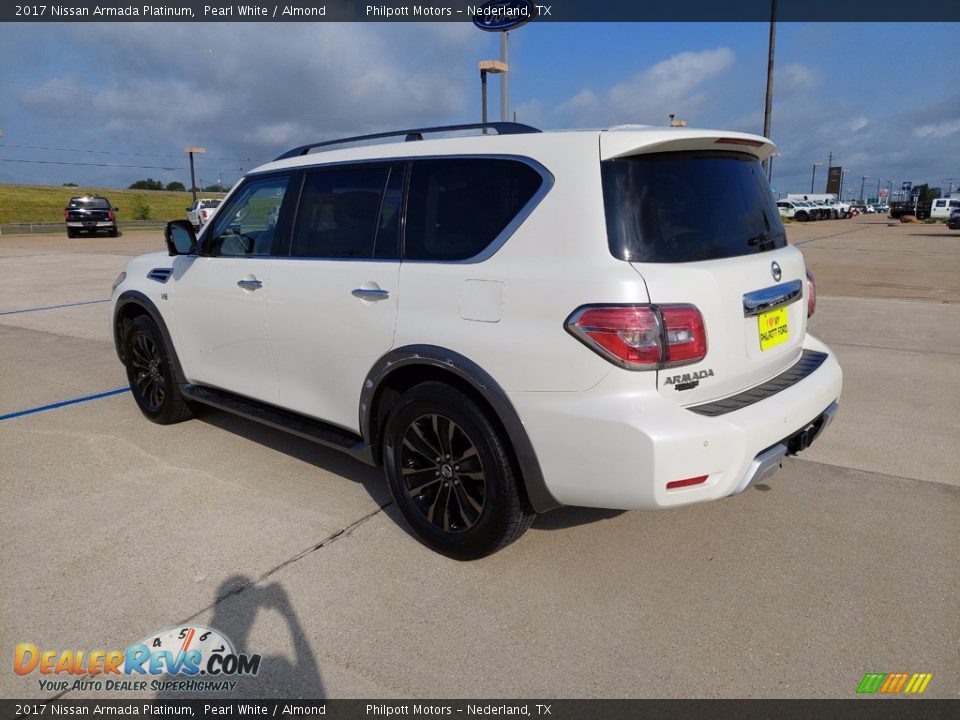 2017 Nissan Armada Platinum Pearl White / Almond Photo #5