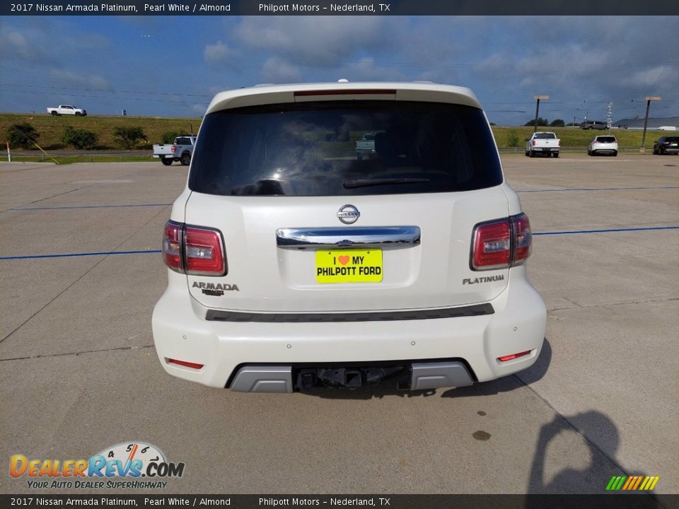 2017 Nissan Armada Platinum Pearl White / Almond Photo #6