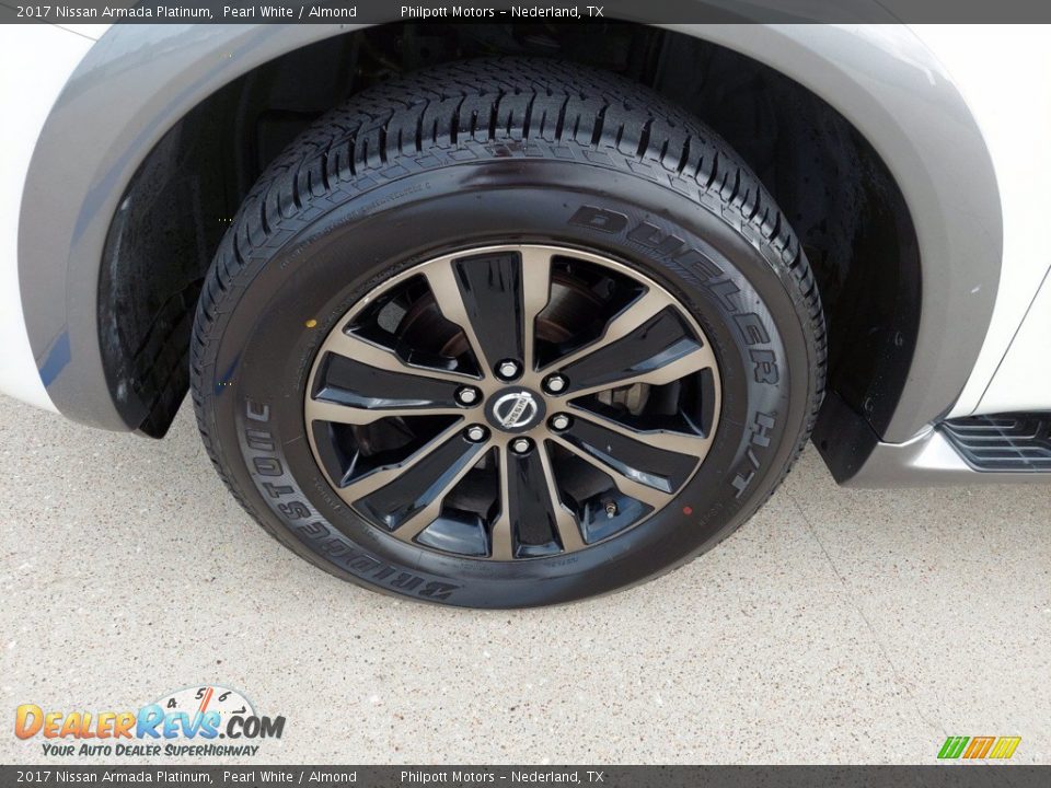2017 Nissan Armada Platinum Pearl White / Almond Photo #9