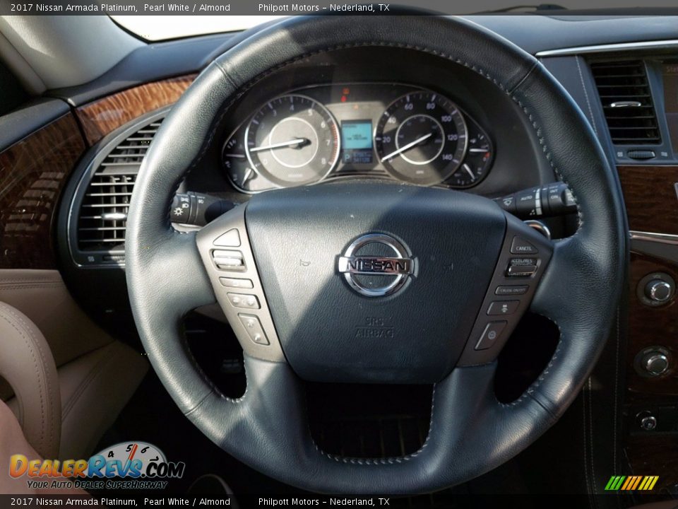 2017 Nissan Armada Platinum Pearl White / Almond Photo #12