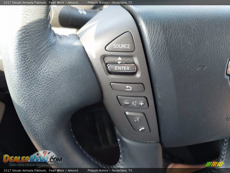2017 Nissan Armada Platinum Pearl White / Almond Photo #13