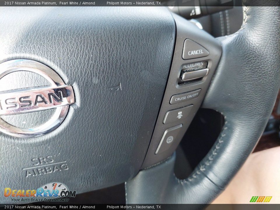2017 Nissan Armada Platinum Pearl White / Almond Photo #14