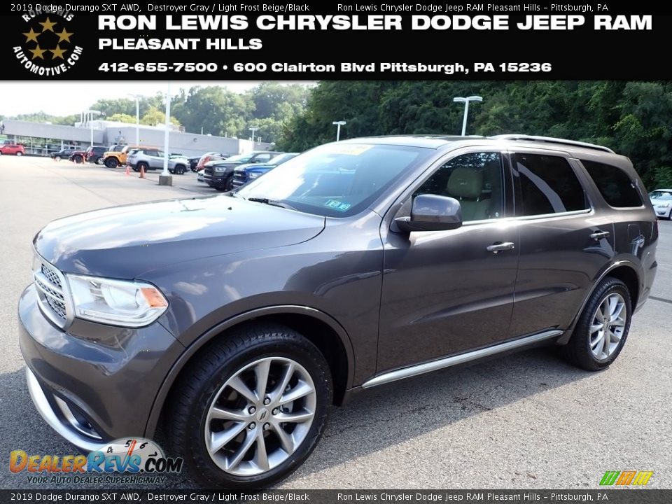 2019 Dodge Durango SXT AWD Destroyer Gray / Light Frost Beige/Black Photo #1