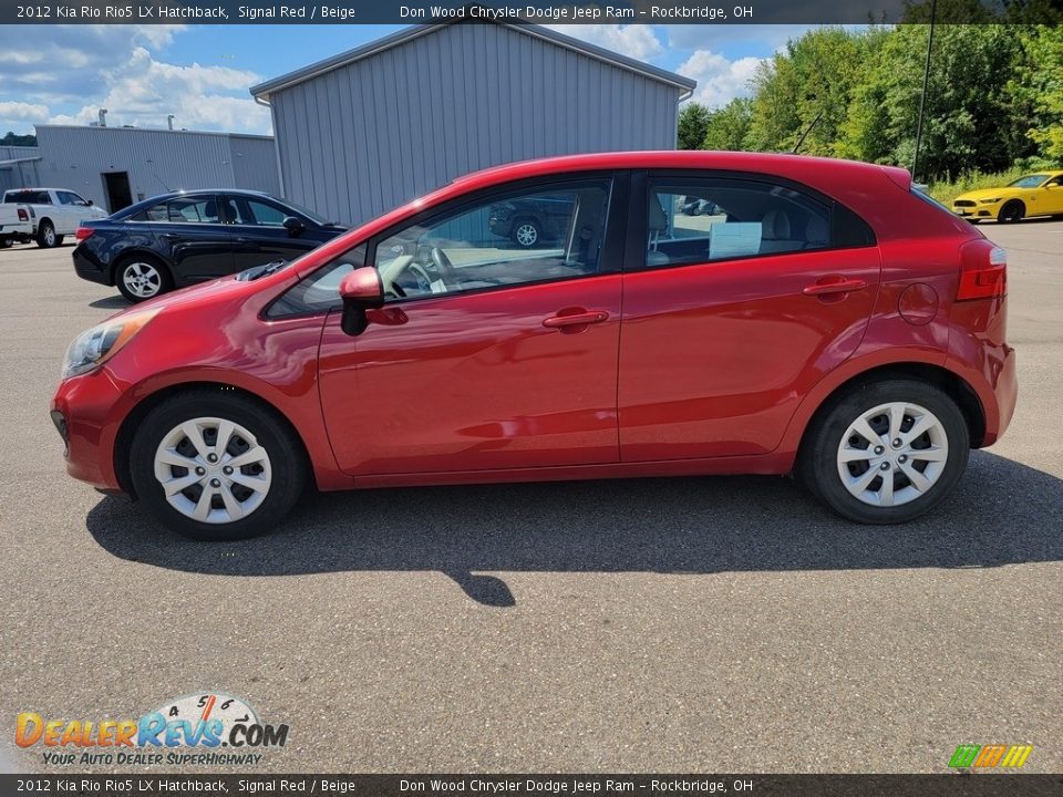 2012 Kia Rio Rio5 LX Hatchback Signal Red / Beige Photo #4