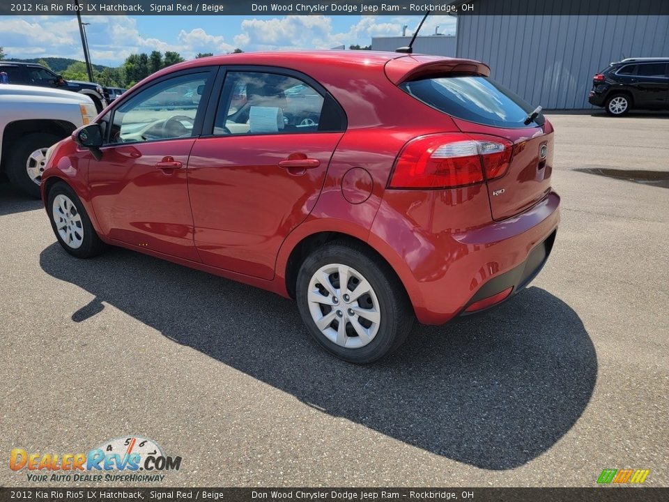 2012 Kia Rio Rio5 LX Hatchback Signal Red / Beige Photo #5