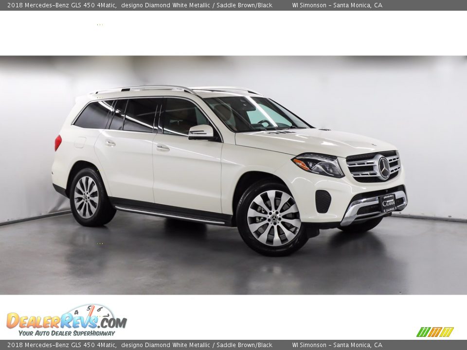 2018 Mercedes-Benz GLS 450 4Matic designo Diamond White Metallic / Saddle Brown/Black Photo #2