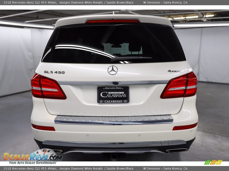 2018 Mercedes-Benz GLS 450 4Matic designo Diamond White Metallic / Saddle Brown/Black Photo #7