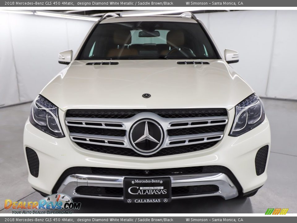 2018 Mercedes-Benz GLS 450 4Matic designo Diamond White Metallic / Saddle Brown/Black Photo #16
