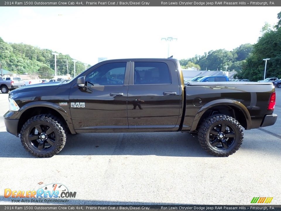 2014 Ram 1500 Outdoorsman Crew Cab 4x4 Prairie Pearl Coat / Black/Diesel Gray Photo #2