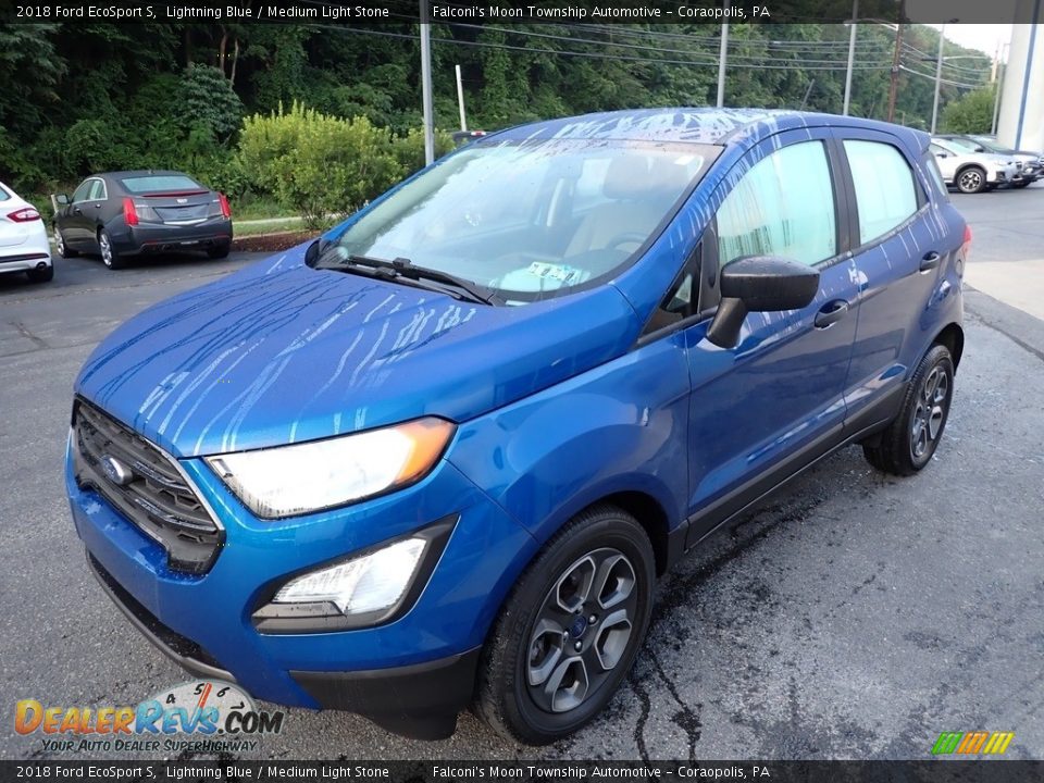 2018 Ford EcoSport S Lightning Blue / Medium Light Stone Photo #7