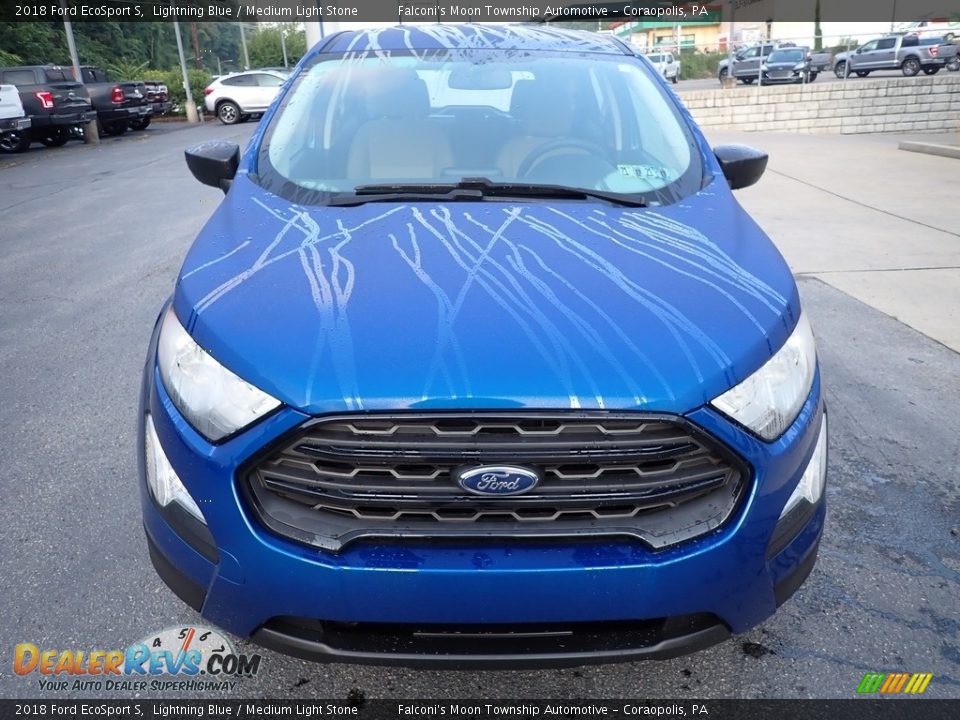 2018 Ford EcoSport S Lightning Blue / Medium Light Stone Photo #8