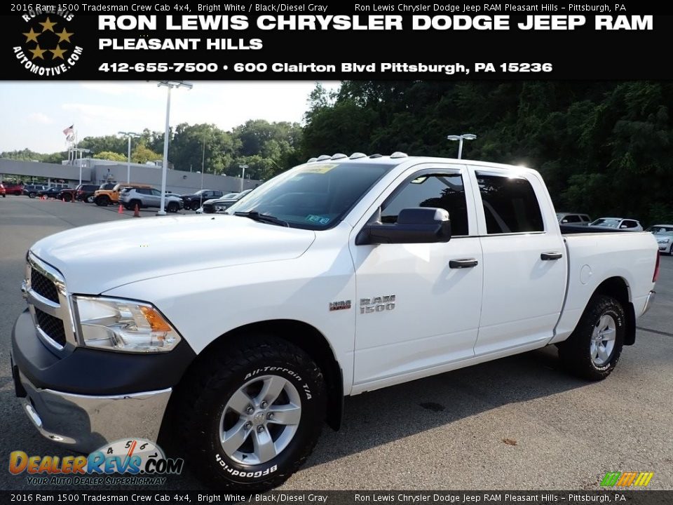 2016 Ram 1500 Tradesman Crew Cab 4x4 Bright White / Black/Diesel Gray Photo #1