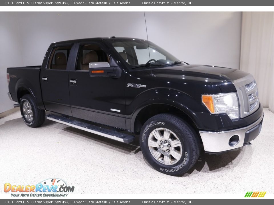 2011 Ford F150 Lariat SuperCrew 4x4 Tuxedo Black Metallic / Pale Adobe Photo #1