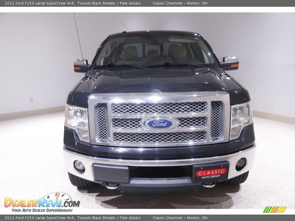 2011 Ford F150 Lariat SuperCrew 4x4 Tuxedo Black Metallic / Pale Adobe Photo #2