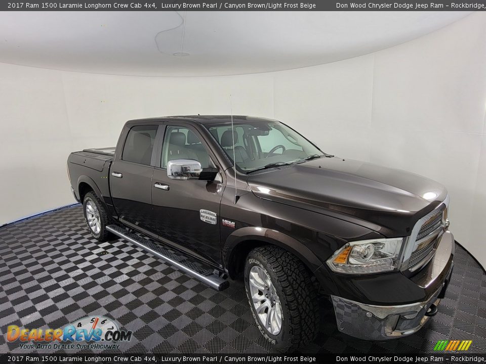 2017 Ram 1500 Laramie Longhorn Crew Cab 4x4 Luxury Brown Pearl / Canyon Brown/Light Frost Beige Photo #4