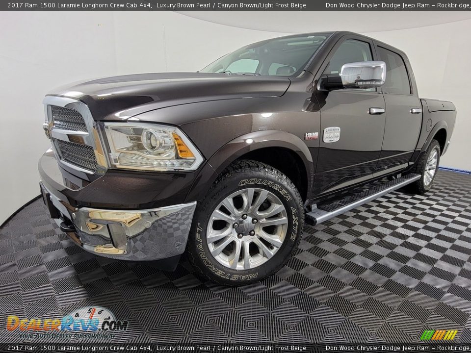 2017 Ram 1500 Laramie Longhorn Crew Cab 4x4 Luxury Brown Pearl / Canyon Brown/Light Frost Beige Photo #6