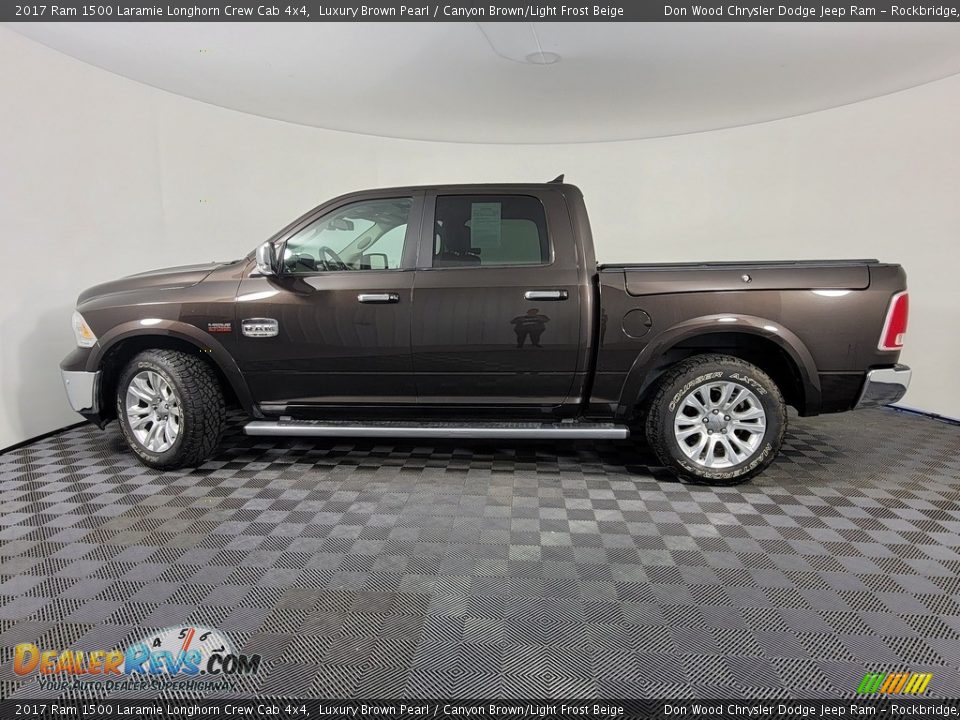 2017 Ram 1500 Laramie Longhorn Crew Cab 4x4 Luxury Brown Pearl / Canyon Brown/Light Frost Beige Photo #7