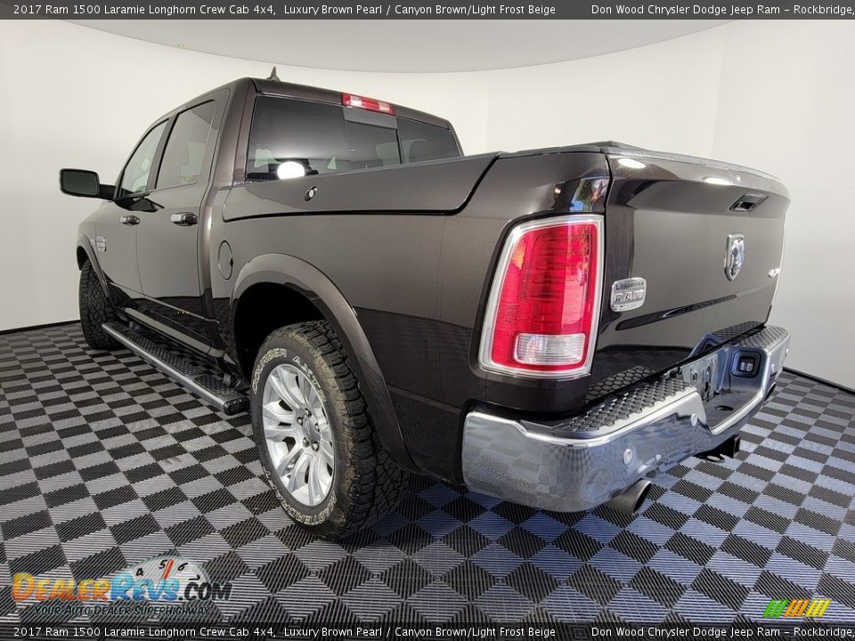 2017 Ram 1500 Laramie Longhorn Crew Cab 4x4 Luxury Brown Pearl / Canyon Brown/Light Frost Beige Photo #8