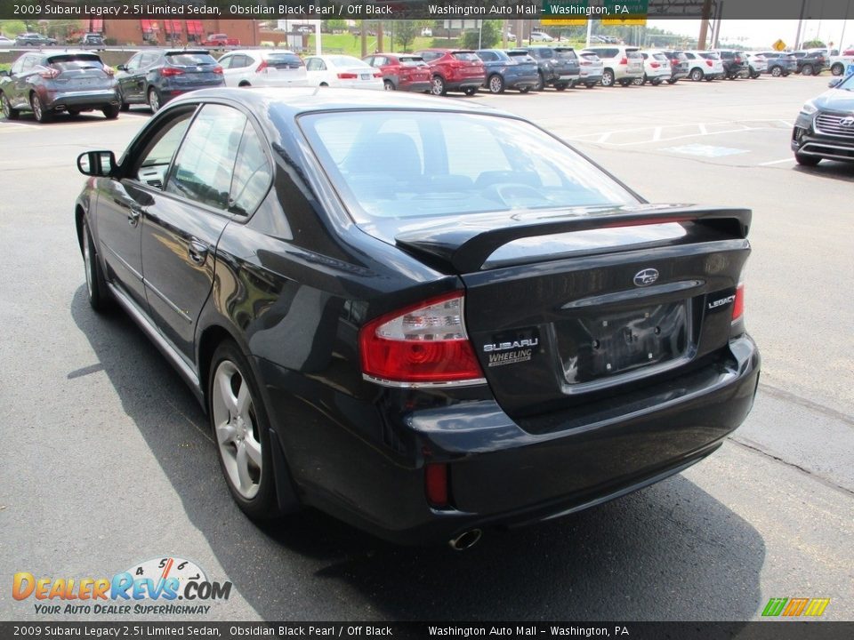 2009 Subaru Legacy 2.5i Limited Sedan Obsidian Black Pearl / Off Black Photo #4