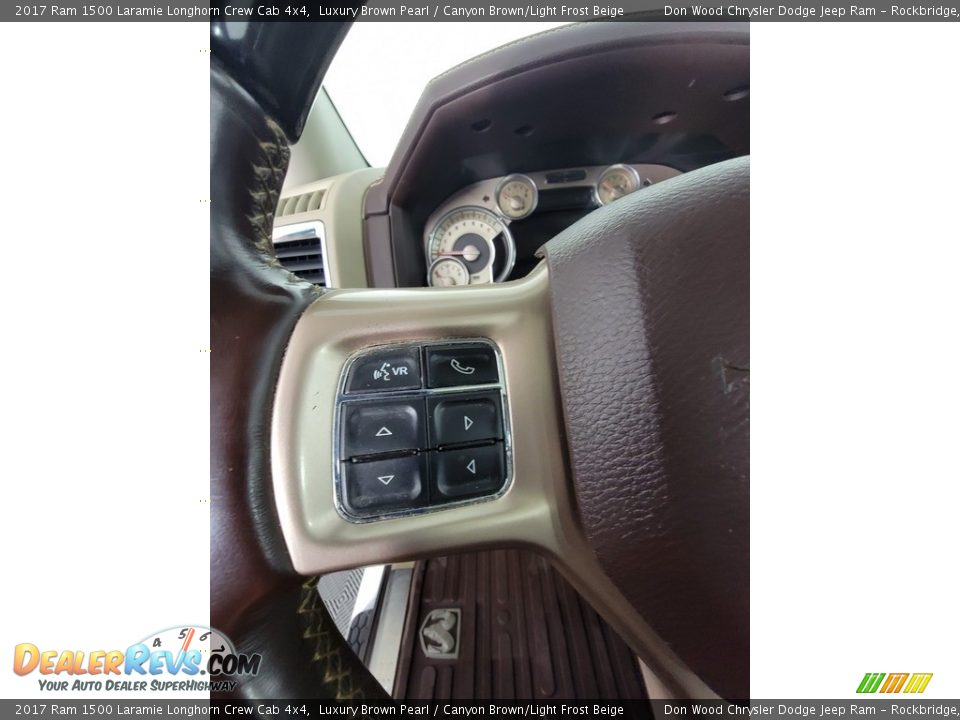 2017 Ram 1500 Laramie Longhorn Crew Cab 4x4 Luxury Brown Pearl / Canyon Brown/Light Frost Beige Photo #24
