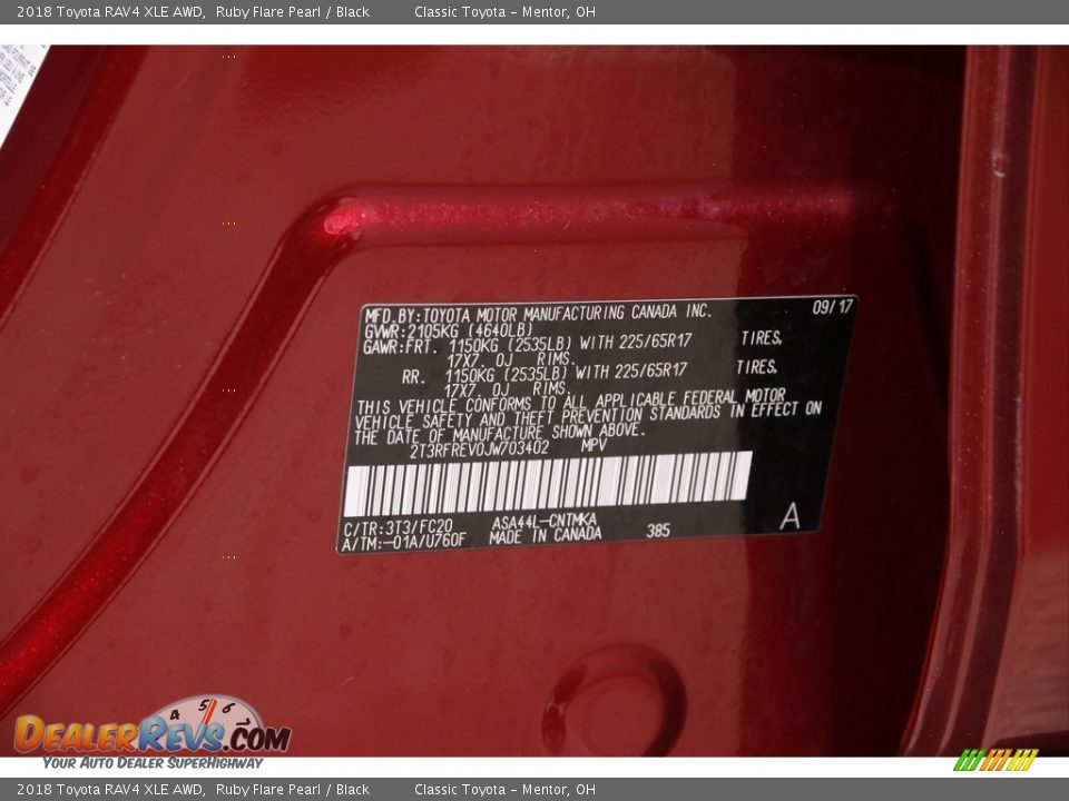 2018 Toyota RAV4 XLE AWD Ruby Flare Pearl / Black Photo #19